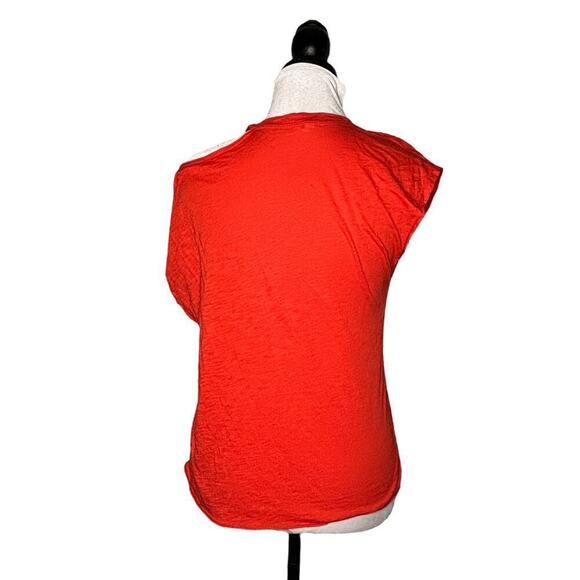 Elan Distressed Short Sleeve Tee Orange Size Small - Picture 4 of 8